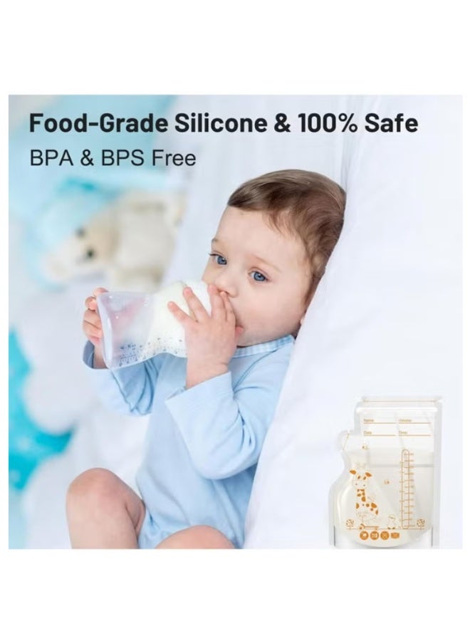 ColaBear 50Pcs 250ML Breastmilk Storage Bags for Breastfeeding Doubled Sealed Breast Milk Storing Bags BPA Free Self Standing Breastmilk Bags - Image 5